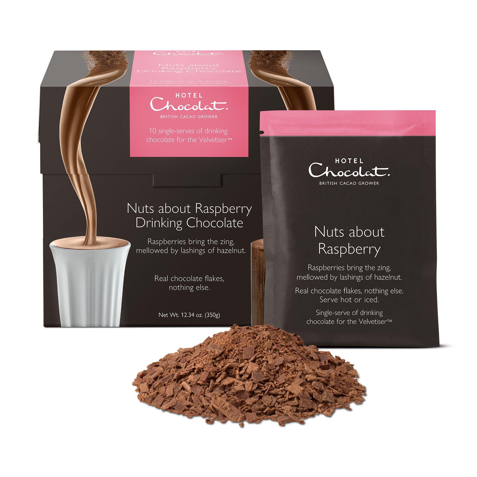 Nuts About Raspberry Hot Chocolate Sachets – Vegan Chocolate - Hotel Chocolat