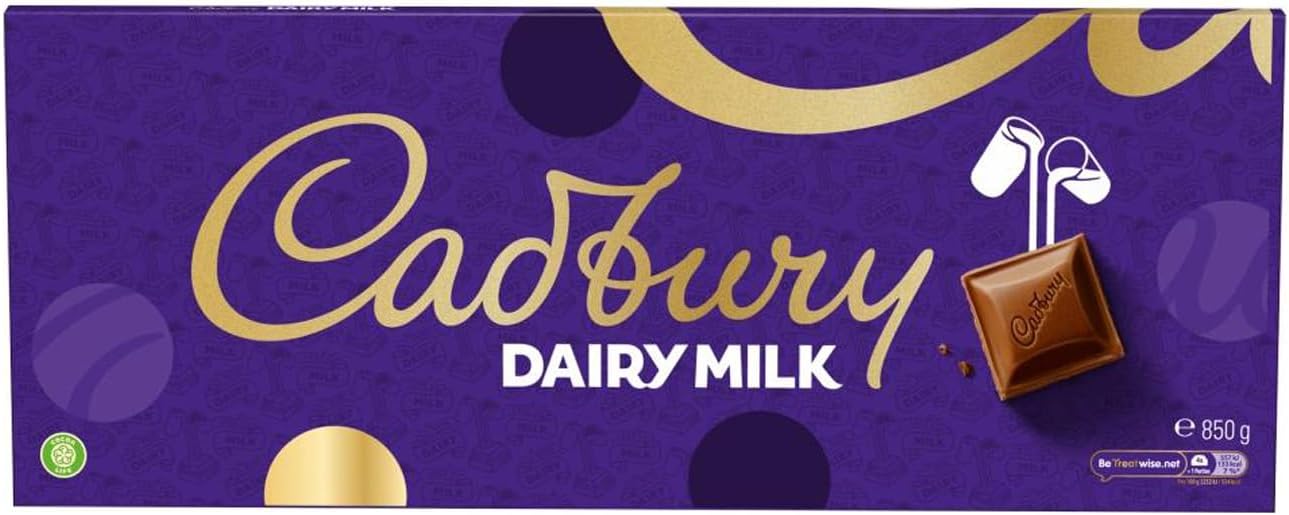 Cadbury Dairy Milk Chocolate Gift Bar, The Classic Creamy Taste, Perfect for Sharing, Extra-Large, 850 g (Pack of 1)