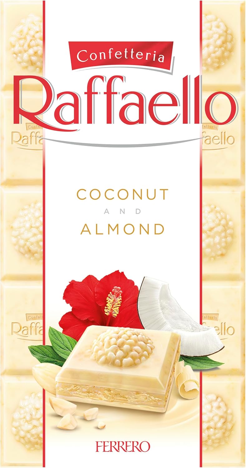 Ferrero Raffaello White Chocolate Bar Coconut Almond Cream 90g