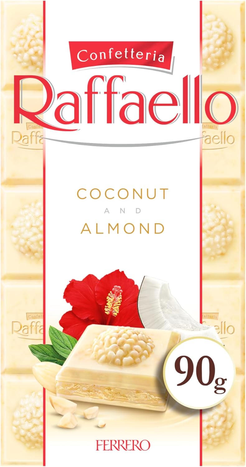 Ferrero Raffaello White Chocolate Bar Coconut Almond Cream 90g